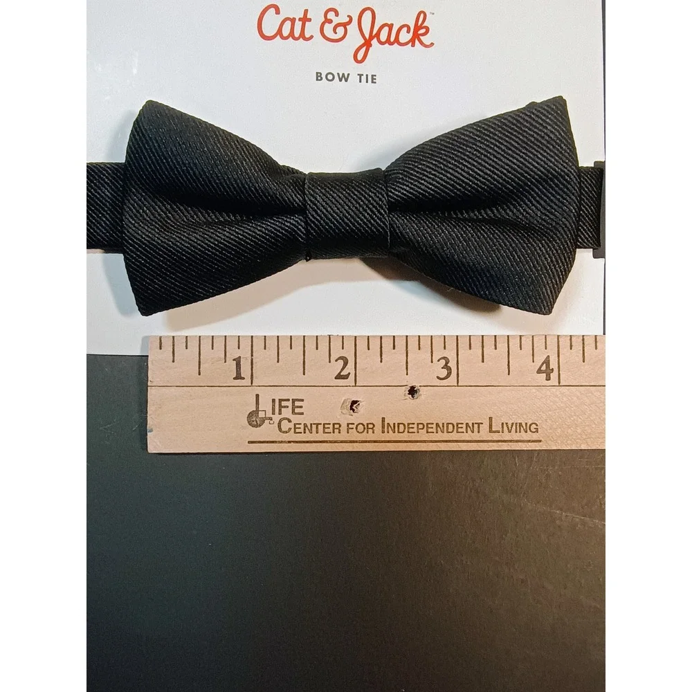 Cat & Jack Kids Black Bow Tie Pre Tied Adjustable Strap Formal‎ Occasion Target